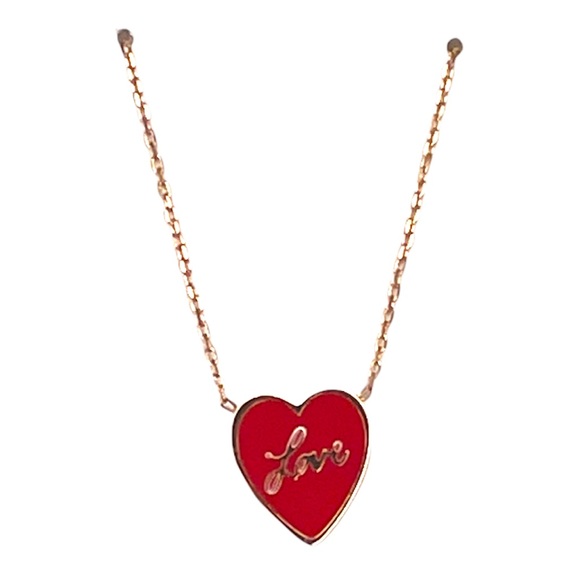 Fossil Heart Love Necklace, Gold Tone, Red - Picture 4 of 6